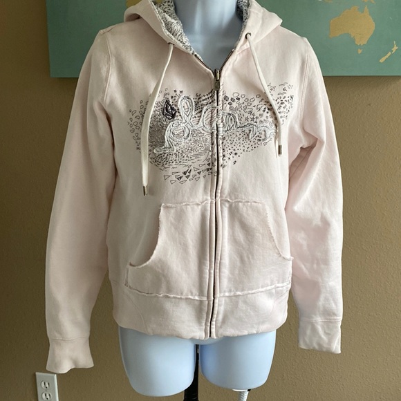 Volcom Tops | Volcom Reversible Corporate Chaos Fitted Zip Hoodie Kids Largewomens XSmall | Color: Pink/White | Size: Xs | Muzechuk's Closet